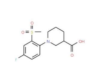 1-[4-Fluoro-2-(methylsulfonyl)phenyl]piperidine-3-carboxylic acid - chemical structure image