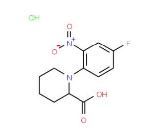 1-(4-Fluoro-2-nitrophenyl)piperidine-2-carboxylic acid hydrochloride - chemical structure image