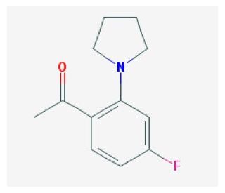 1-(4-fluoro-2-pyrrolidin-1-ylphenyl)ethanone - chemical structure image