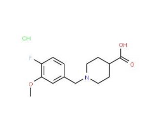 1-(4-Fluoro-3-methoxybenzyl)piperidine-4-carboxylic acid hydrochloride - chemical structure image