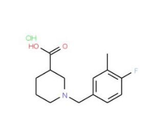 1-(4-Fluoro-3-methylbenzyl)piperidine-3-carboxylic acid hydrochloride - chemical structure image