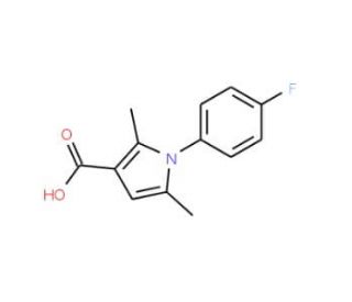 1-(4-Fluoro-phenyl)-2,5-dimethyl-1H-pyrrole-3-carboxylic acid (CAS 519151-74-7) - chemical structure image