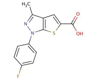 1-(4-Fluoro-phenyl)-3-methyl-1H-thieno[2,3-c]pyrazole-5-carboxylic acid - chemical structure image