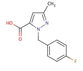 1-(4-Fluorobenzyl)-3-methyl-1H-pyrazole-5-carboxylic acid (CAS 618070-43-2) - chemical structure image