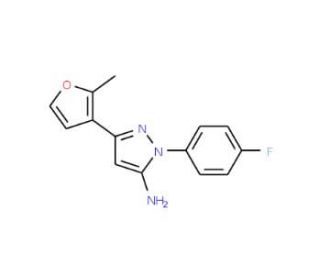 1-(4-fluorophenyl)-3-(2-methyl-3-furyl)-1H-pyrazol-5-amine - chemical structure image