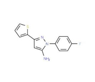 1-(4-fluorophenyl)-3-thien-2-yl-1H-pyrazol-5-amine - chemical structure image