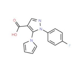 1-(4-fluorophenyl)-5-(1H-pyrrol-1-yl)-1H-pyrazole-4-carboxylic acid - chemical structure image