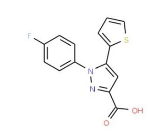 1-(4-fluorophenyl)-5-thien-2-yl-1H-pyrazole-3-carboxylic acid - chemical structure image