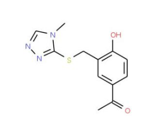 1-(4-hydroxy-3-{[(4-methyl-4H-1,2,4-triazol-3-yl)thio]methyl}phenyl)ethanone - chemical structure image