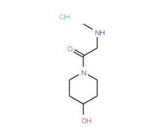 1-(4-hydroxypiperidin-1-yl)-2-(methylamino)ethan-1-one hydrochloride - chemical structure image