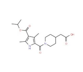 (1-{[4-(Isopropoxycarbonyl)-3,5-dimethyl-1H-pyrrol-2-yl]carbonyl}piperidin-4-yl)acetic acid - chemical structure image