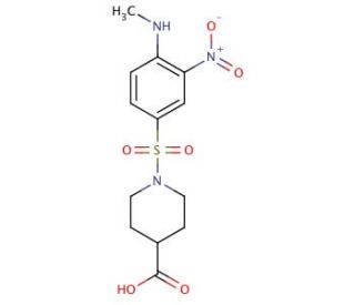 1-{[4-(methylamino)-3-nitrophenyl]sulfonyl}piperidine-4-carboxylic acid - chemical structure image