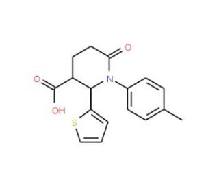 1-(4-methylphenyl)-6-oxo-2-thien-2-ylpiperidine-3-carboxylic acid - chemical structure image