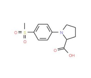 1-[4-(Methylsulfonyl)phenyl]pyrrolidine-2-carboxylic acid - chemical structure image
