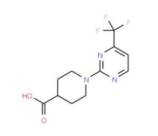 1-[4-(Trifluoromethyl)-2-pyrimidinyl]-4-piperidine carboxylic acid (CAS 465514-39-0) - chemical structure image