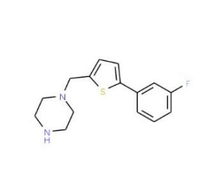 1-{[5-(3-fluorophenyl)thien-2-yl]methyl}piperazine - chemical structure image