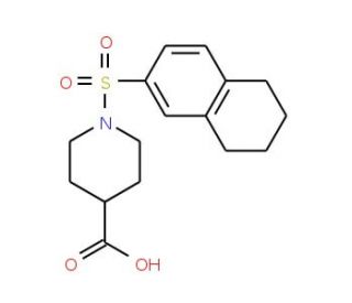1-(5,6,7,8-tetrahydronaphthalene-2-sulfonyl)piperidine-4-carboxylic acid (CAS 796079-89-5) - chemical structure image
