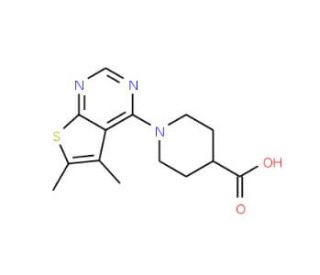 1-(5,6-Dimethyl-thieno[2,3-d]pyrimidin-4-yl)-piperidine-4-carboxylic acid - chemical structure image