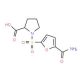 1-{[5-(aminocarbonyl)-2-furyl]sulfonyl}pyrrolidine-2-carboxylic acid - chemical structure image