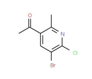 1-(5-Bromo-6-chloro-2-methyl-3-pyridinyl)-1-ethanone - chemical structure image