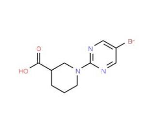 1-(5-Bromopyrimidin-2-yl)piperidine-3-carboxylic acid (CAS 799283-93-5) - chemical structure image
