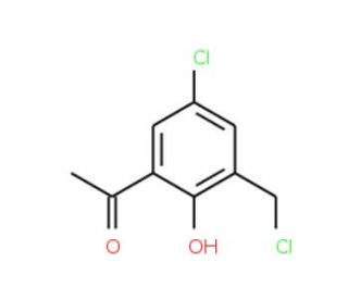 1-(5-Chloro-3-chloromethyl-2-hydroxy-phenyl)-ethanone (CAS 34987-36-5) - chemical structure image