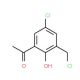 1-(5-Chloro-3-chloromethyl-2-hydroxy-phenyl)-ethanone (CAS 34987-36-5) - chemical structure image