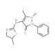1,5-Dimethyl-4-(5-methyl-4,5-dihydro-thiazol-2-ylamino)-2-phenyl-1,2-dihydro-pyrazol-3-one - chemical structure image