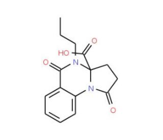 1,5-dioxo-4-propyl-2,3,4,5-tetrahydropyrrolo[1,2-a]quinazoline-3a(1H)-carboxylic acid - chemical structure image