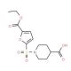 1-{[5-(ethoxycarbonyl)-2-furyl]sulfonyl}piperidine-4-carboxylic acid - chemical structure image