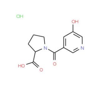 1-(5-Hydroxypyridine-3-carbonyl)-pyrrolidine-2-carboxylic acid hydrochloride - chemical structure image