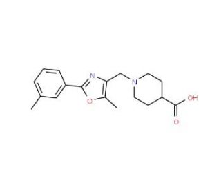 1-{[5-Methyl-2-(3-methylphenyl)-1,3-oxazol-4-yl]-methyl}piperidine-4-carboxylic acid - chemical structure image