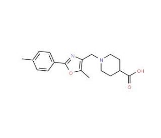 1-{[5-Methyl-2-(4-methylphenyl)-1,3-oxazol-4-yl]-methyl}piperidine-4-carboxylic acid - chemical structure image