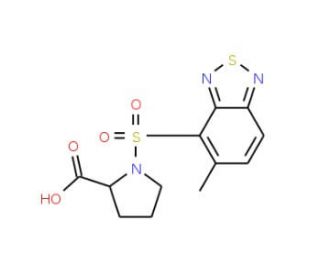 1-(5-Methyl-benzo[1,2,5]thiadiazole-4-sulfonyl)-pyrrolidine-2-carboxylic acid (CAS 436811-15-3) - chemical structure image