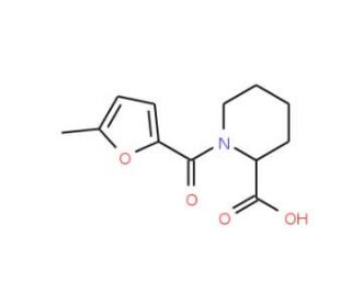 1-(5-Methyl-furan-2-carbonyl)-piperidine-2-carboxylic acid (CAS 427882-96-0) - chemical structure image
