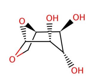 1,6-Anhydro-&beta;-D-glucopyranose (CAS 498-07-7) - chemical structure image
