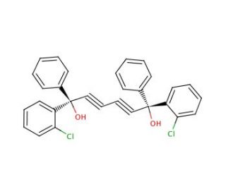 (&minus;)-1,6-Bis(2-chlorophenyl)-1,6-diphenyl-2,4-hexadiyne-1,6-diol (CAS 96158-84-8) - chemical structure image