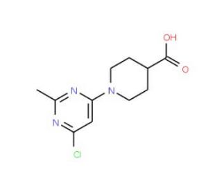 1-(6-Chloro-2-methyl-4-pyrimidinyl)-4-piperidinecarboxylic acid - chemical structure image