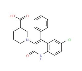 1-(6-Chloro-2-oxo-4-phenyl-1,2-dihydroquinolin-3-yl)piperidine-3-carboxylic acid - chemical structure image