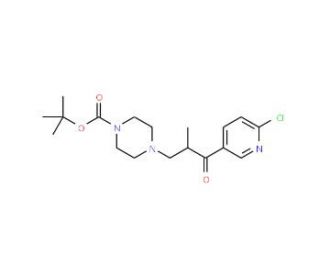 1-(6-Chloro-pyridin-3-yl)-2-methyl-3-(4-Boc-piperazin-1-yl)-propan-1-one - chemical structure image