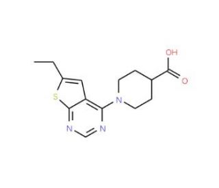 1-(6-Ethyl-thieno[2,3-d]pyrimidin-4-yl)-piperidine-4-carboxylic acid - chemical structure image