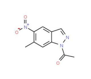 1-(6-Methyl-5-nitro-1H-indazol-1-yl)-1-ethanone (CAS 81115-44-8) - chemical structure image