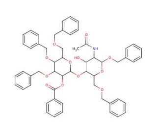 1,6-O-Dibenzyl-2-acetamido-2-deoxy-3-hydroxy-4-O-(2-O-benzoyl-3,4,5-O-tribenzyl-&beta;-D-galactopyranosyl]-&beta;-D-glucopyranoside - c