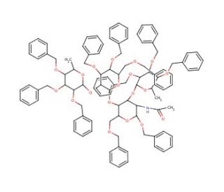 1,6-O-Dibenzyl-2-acetamido-2-deoxy-3-O-(2,3,4-O-tribenzyl-&alpha;-L-fucopyranosyl)-4-O-[2-O-(2,3,4-O-tribenzyl-&alpha;-L-fucopyranosyl)-3