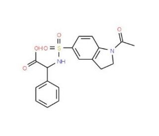 {[(1-Acetyl-2,3-dihydro-1H-indol-5-yl)sulfonyl]-amino}(phenyl)acetic acid - chemical structure image