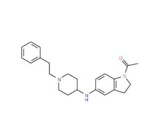 1-Acetyl-2,3-dihydro-N-[1-(2-phenylethyl)-piperidin-4-yl]-1H-indole-5-amine (CAS 394653-85-1) - chemical structure image