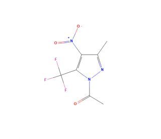 1-Acetyl-3-methyl-4-nitro-5-(trifluoromethyl)-1H-pyrazole (CAS 1017793-88-2) - chemical structure image
