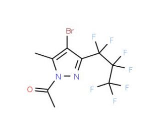 1-Acetyl-4-bromo-5(3)-methyl-3(5)-perfluoropropyl pyrazole - chemical structure image