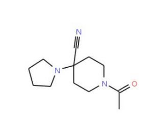 1-Acetyl-4-pyrrolidin-1-ylpiperidine-4-carbonitrile (CAS 1017468-05-1) - chemical structure image
