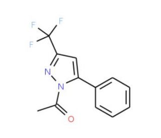 1-Acetyl-5(3)-phenyl-3(5)-trifluoromethylpyrazole (CAS 198348-94-6) - chemical structure image
